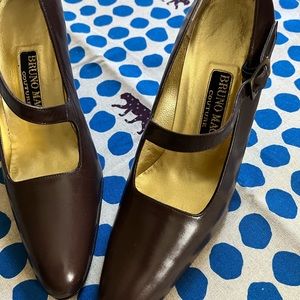 New Women’s Bruno Magli Mary Jane Heels Shoes All Leather Made in Italy Size 6